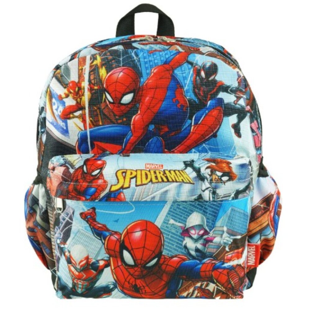 Disney Deluxe Backpack Spider-Man All Over Print Backpack, Art, Cartoon, Movie